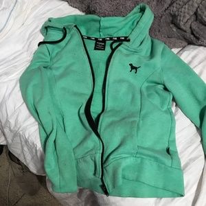 VS PINK XS green hoodie